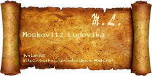 Moskovitz Ludovika névjegykártya